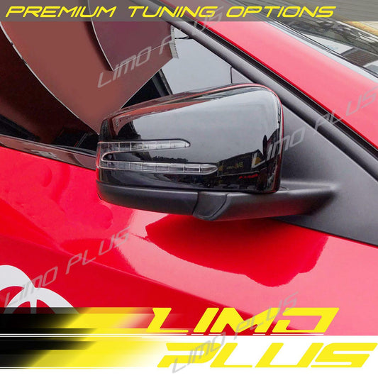 2x Gloss Black Mirror Cover Caps For W212 W176 W246 W204 W117 X156 v