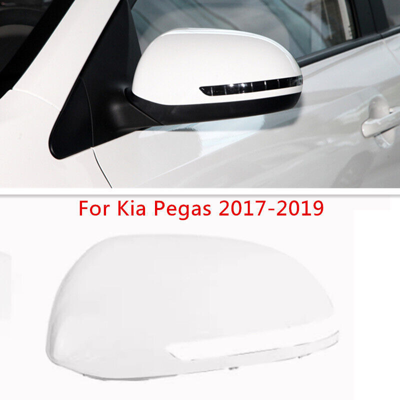 White Left Side Rearview Mirror Shell Cover Cap Fit for Kia Pegas 2017 2018-2019