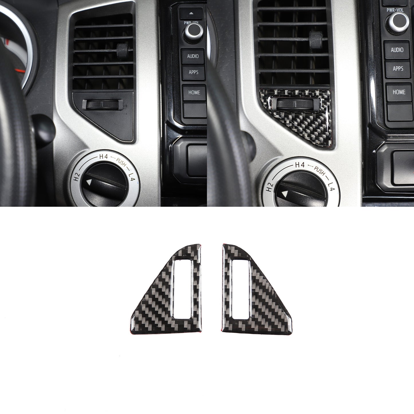 Carbon Center Control Air Socket Decal Trim for Tacoma 2011-2015 - v