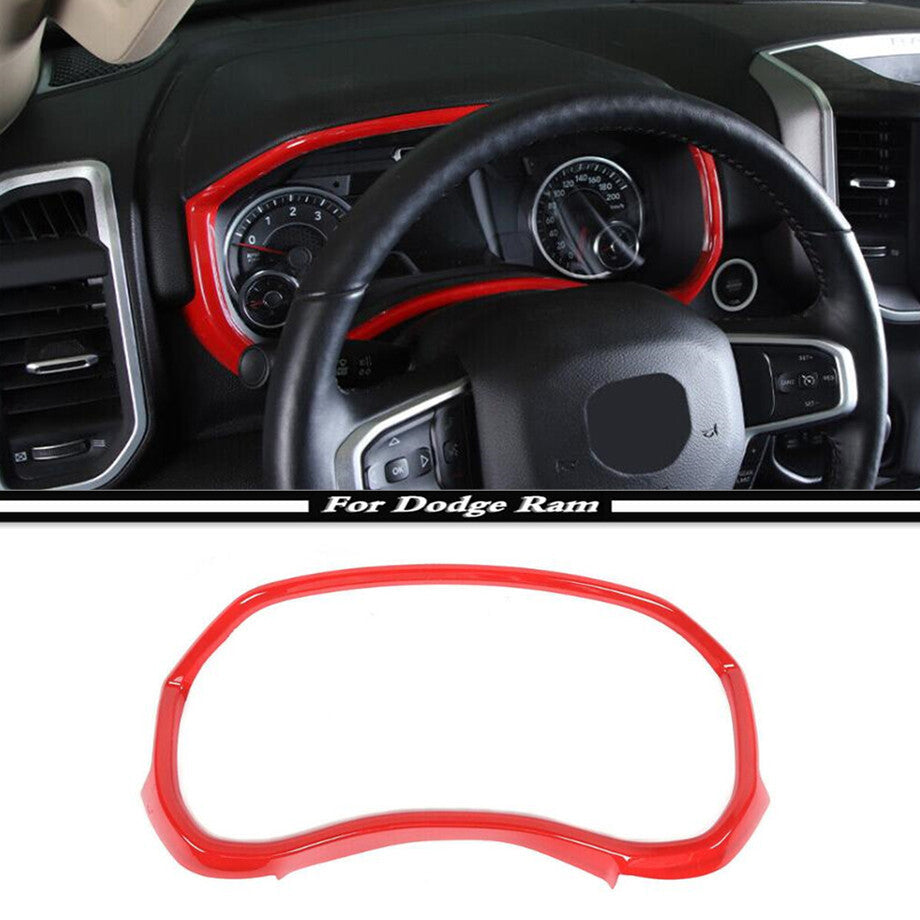 For 2019 - 2024 for Dodge for RAM 1500 Red Interior Center Console Dash Panel Cover Trim v