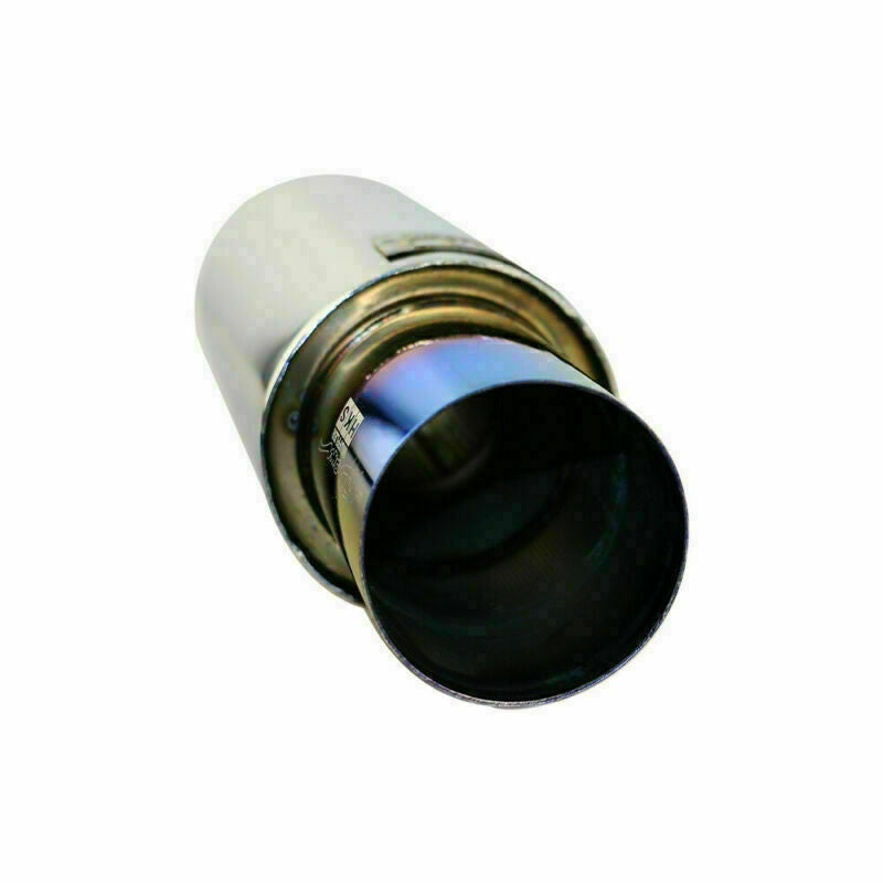 1x 2 ID 3.5 OD Rolled Straight Exhaust Muffler Tip 4.5 Body Resonator HPJ