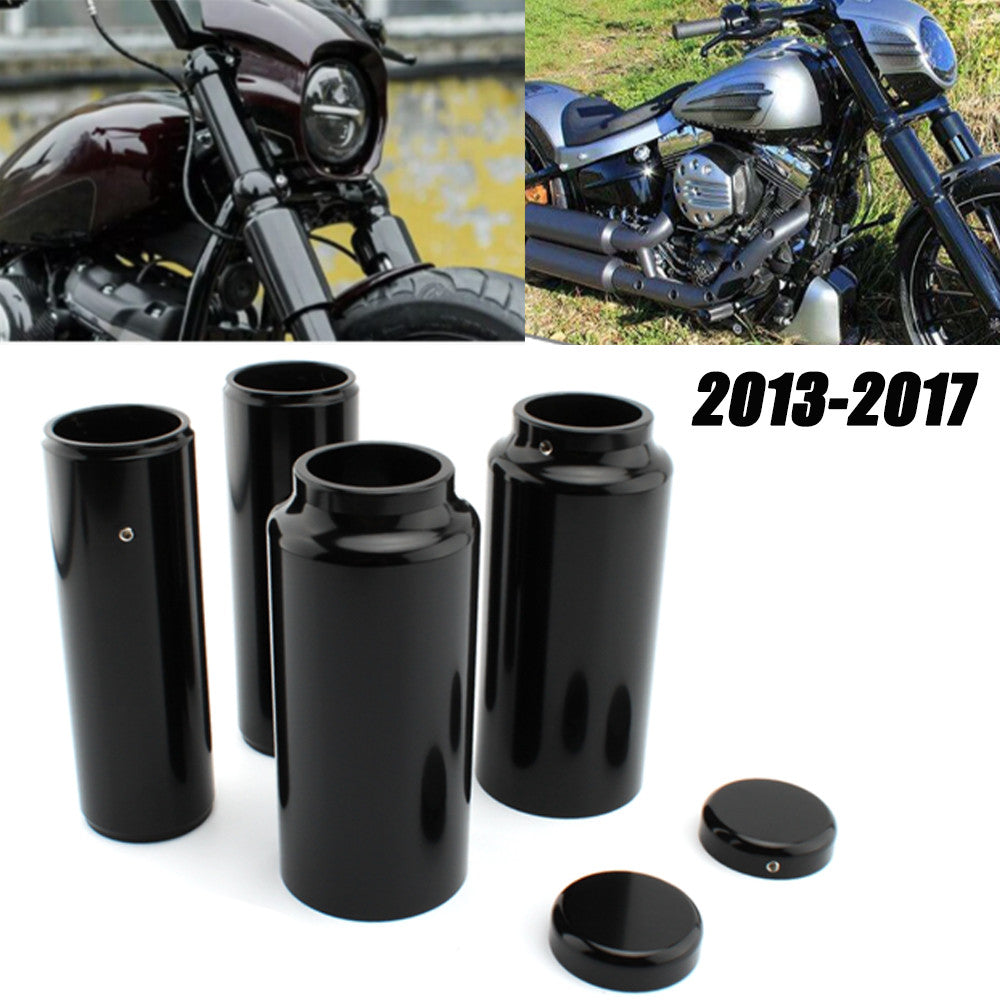Vivid Black Full Fork Protector Kit for Harley Softail Breakout FXBR FXBRS 2013-2017 n