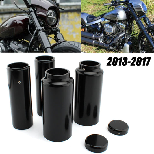 Vivid Black Full Fork Protector Kit for Harley Softail Breakout FXBR FXBRS 2013-2017 n