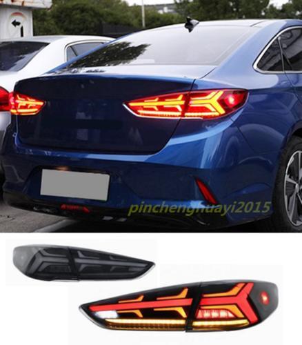 LED Smoked Black Left + Right Rear Taillights (Pair) for 2018-2019 for Hyundai Sonata