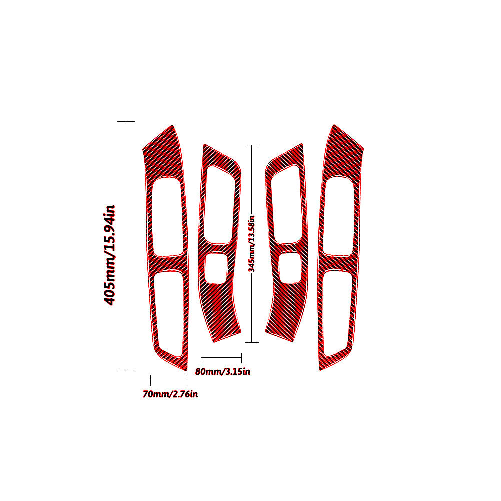 4X Red Carbon Fiber Interior Dashboard Strip Cover Trim for Mazda CX-9 2016-2022 v