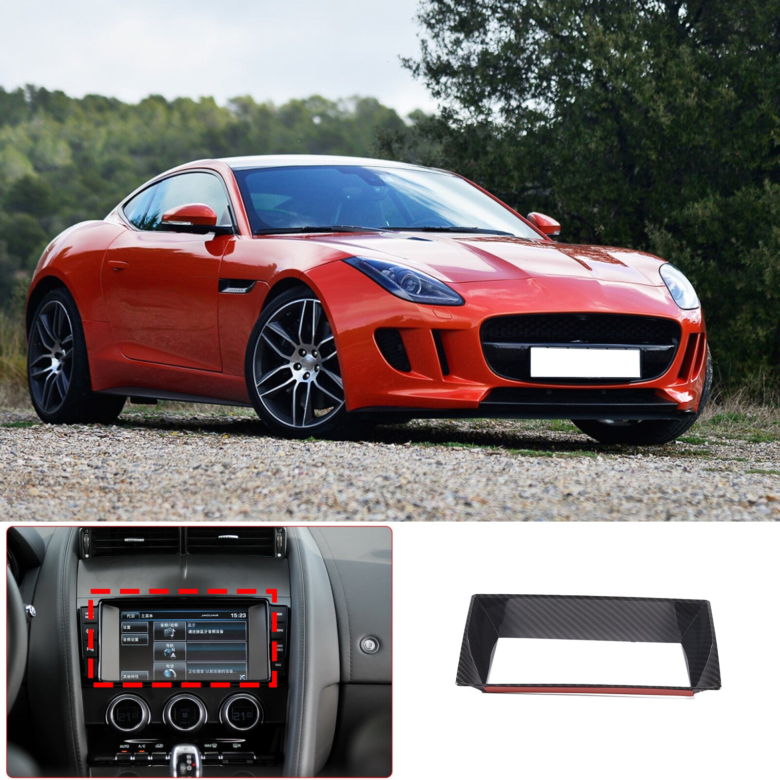ABS carbon fiber air conditioning mode button frame decoration suitable for Titan 16-24- v