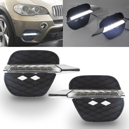 LED DRL Daytime Running Light Fog Lamp w/ Turn Signal for BMW X5 E70 2011-2014 Q