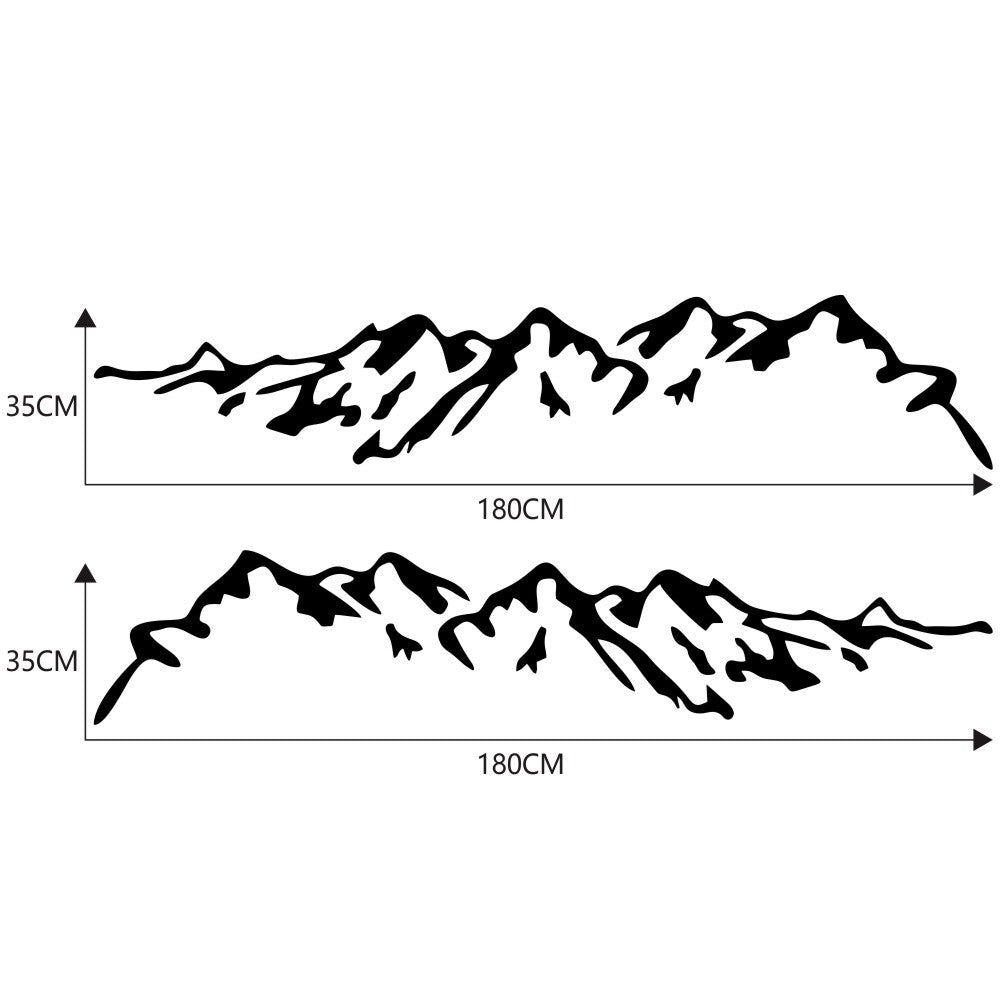 Car Vinyl Decal Sticker Mountain Range Landscape Scene Decoration Accessories