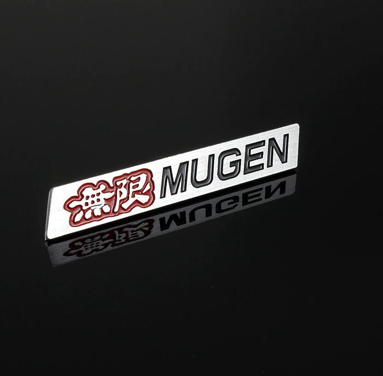 1-pack Mugen car rear sticker boots, trunk badges for Honda silver