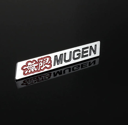 1-pack Mugen car rear sticker boots, trunk badges for Honda silver