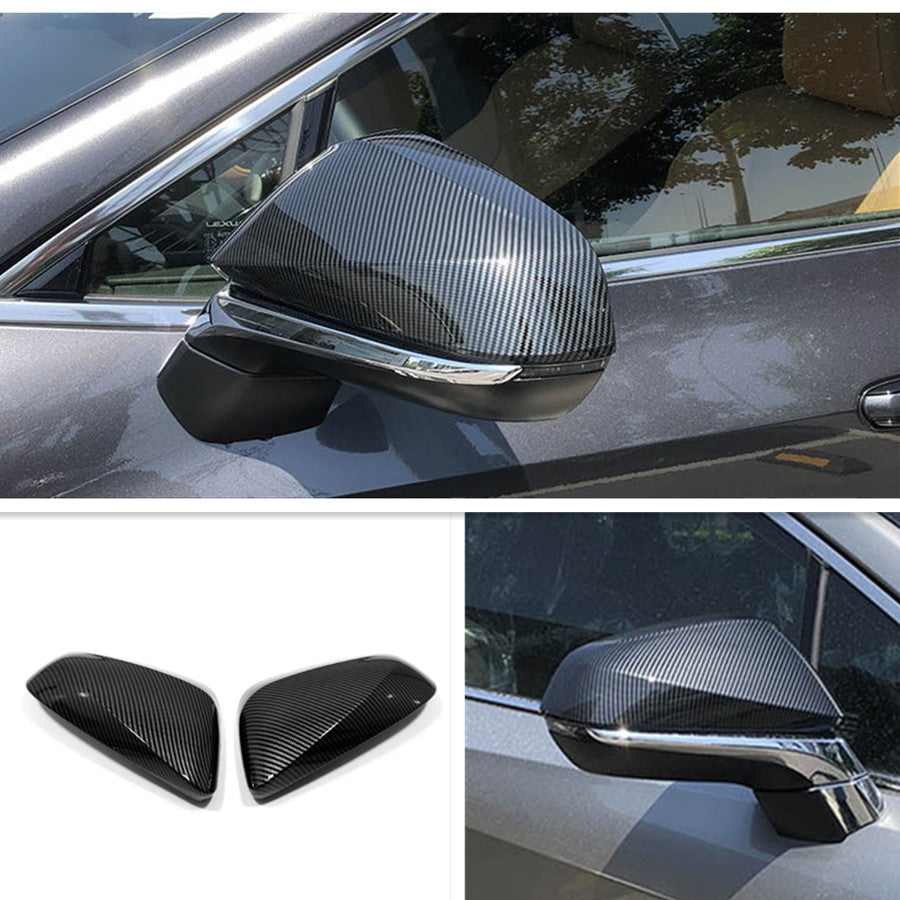2P Carbon Fiber Side Door Mirror Cover Trim Decor for Lexus RX350 RX450H 2016-24