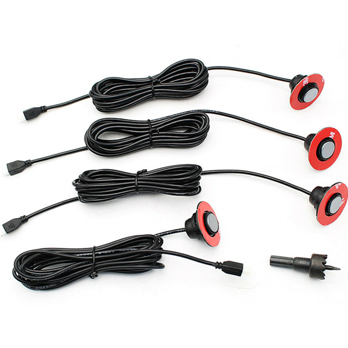 4Pcs Adjustable Sensors Car Parking Reverse Radar Security Sound Buzzer Alarm