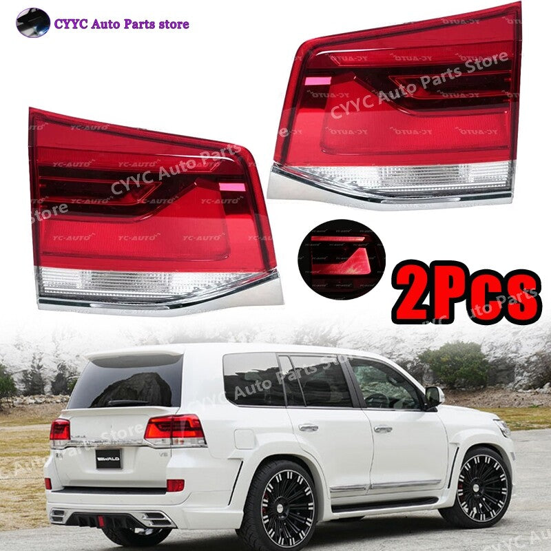 Pair for Toyota for Land Cruiser LC200 2016-2020 LED Tail Light Tail Lamp Inside