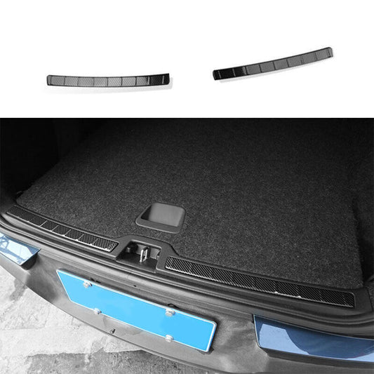 for Volvo XC40 2019-2022 Carbon Fiber Steel Rear Bumper Sill Plate Protector 2x