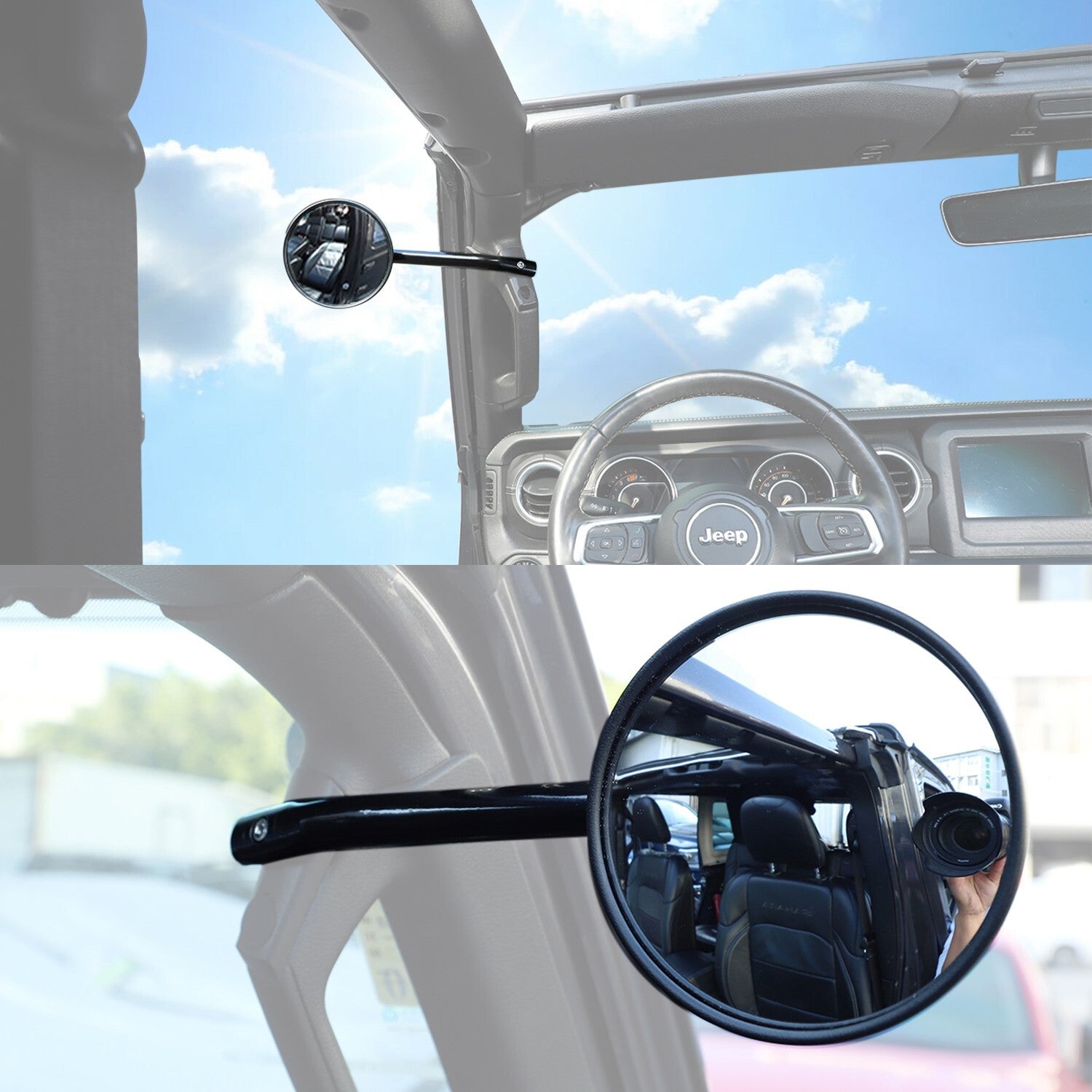 Doors Off Less Mirrors for Jeep Gladiator JT 2020-2023 A-Pillar Grab Handle L&R