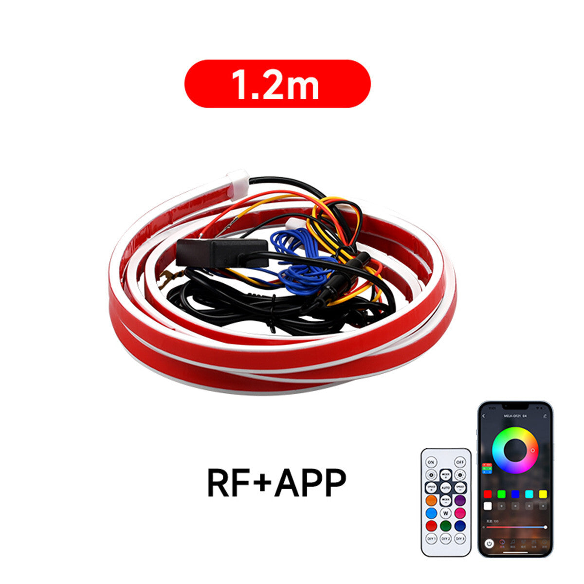 APP Control Car RGB LED Hood Light Strip Daytime Running Lights Turn Signal Lamp