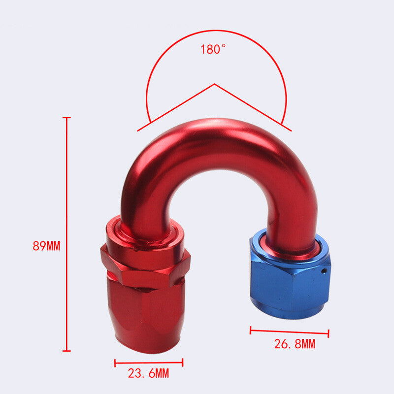 1Pc 180¡ã 180Degree Swivel Hose Line End Fitting Adapter AN10 10AN Fuel Oil Red