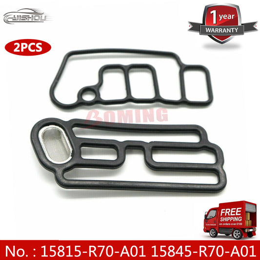 2x cylinder head solenoid valve VTEC gasket spools suitable for Honda 15815-R70-A01 15845-R70-A01
