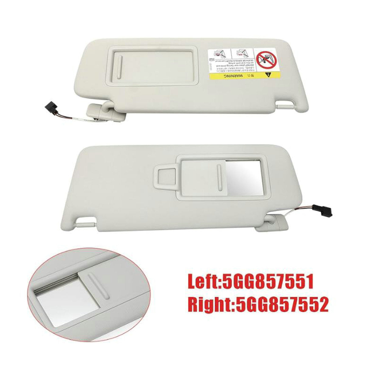 Front sun visor with vanity mirror suitable for Jetta for Golf 7 MK7 T-Cross for Passat B8- n