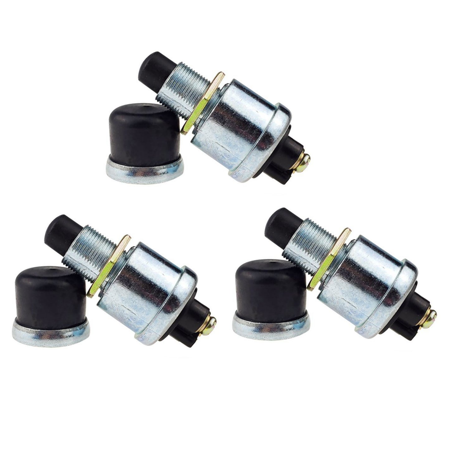 3PCS Waterproof 12 Volt DC Heavy-Duty Start Momentary Push-Button Starter Switch