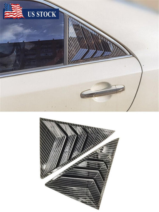 Rear Side Window Quarter Louver Cover For 2012-17 for Toyota for Camry Carbon Fiber Look Q