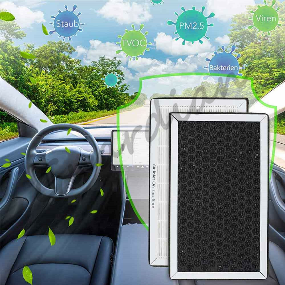 One set of air filter activated carbon cleaner replacement parts for Tesla Model 3/Y