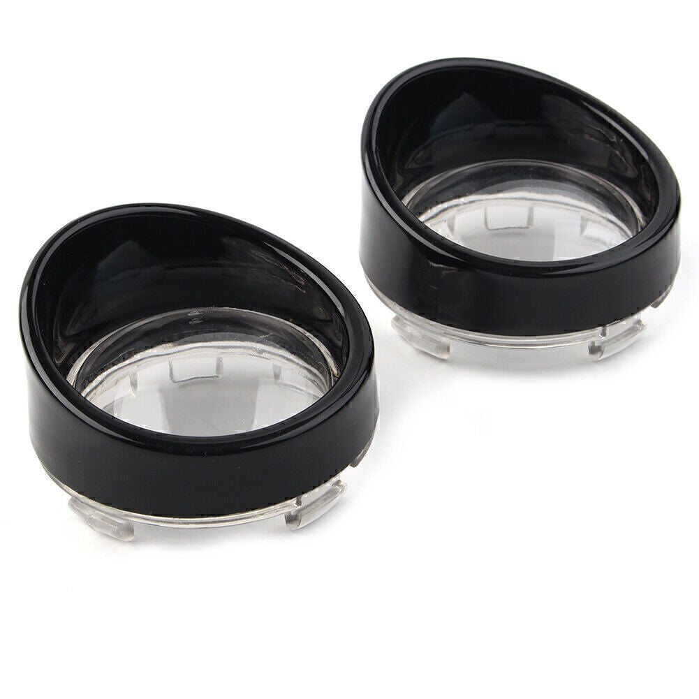 Turn Signal Light Lens Cover Black Bezels Visor For Fit for Harley Davidson Softail Q