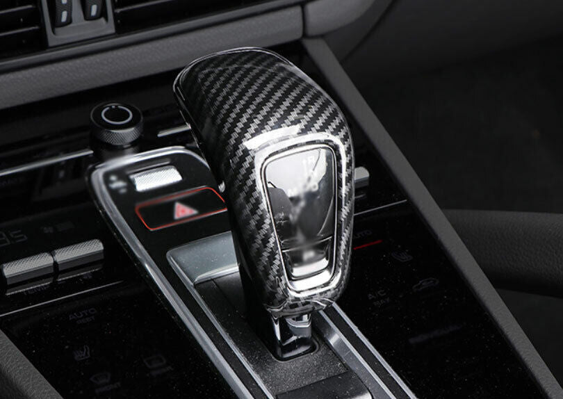Carbon fiber style gear shift knife protective cover suitable for Porsche for Cayenne 2018 - 2023 Q