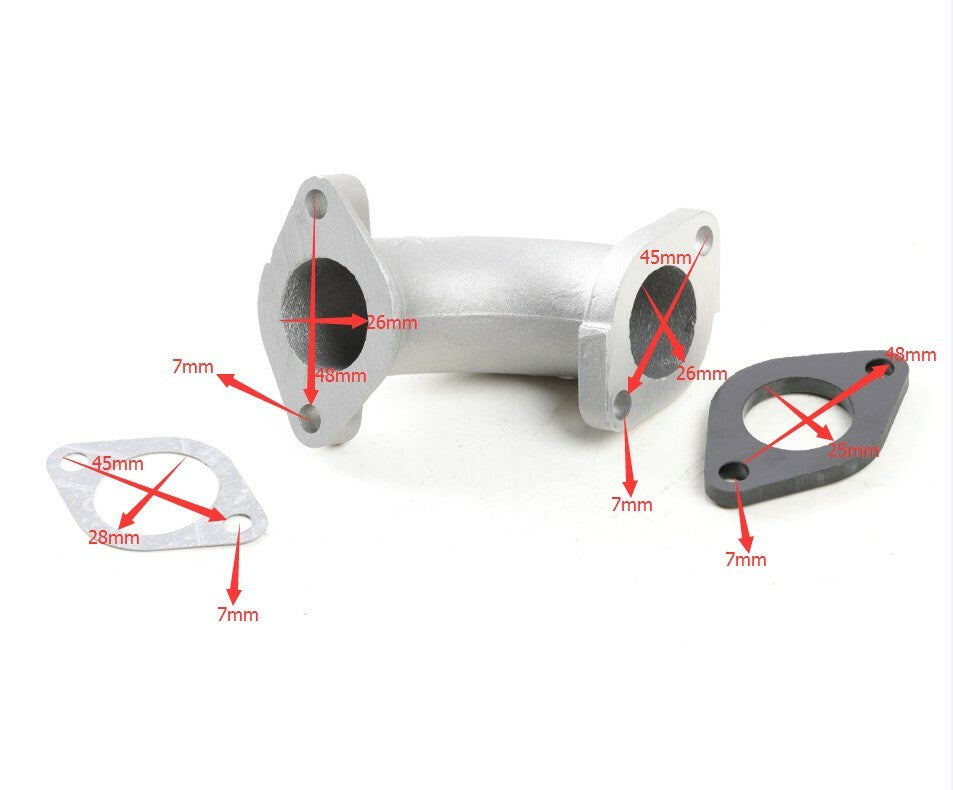 26mm manifold intake pipe suitable for 110cc and 125cc Chinese all-terrain vehicles, four-pipe off-road bicycles, CRF50