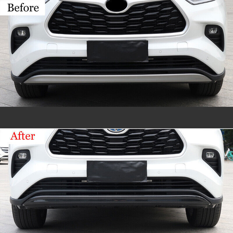 Front Bumper Grille Lower Strip Trim For Highlander 20-23 Carbon ABS B n