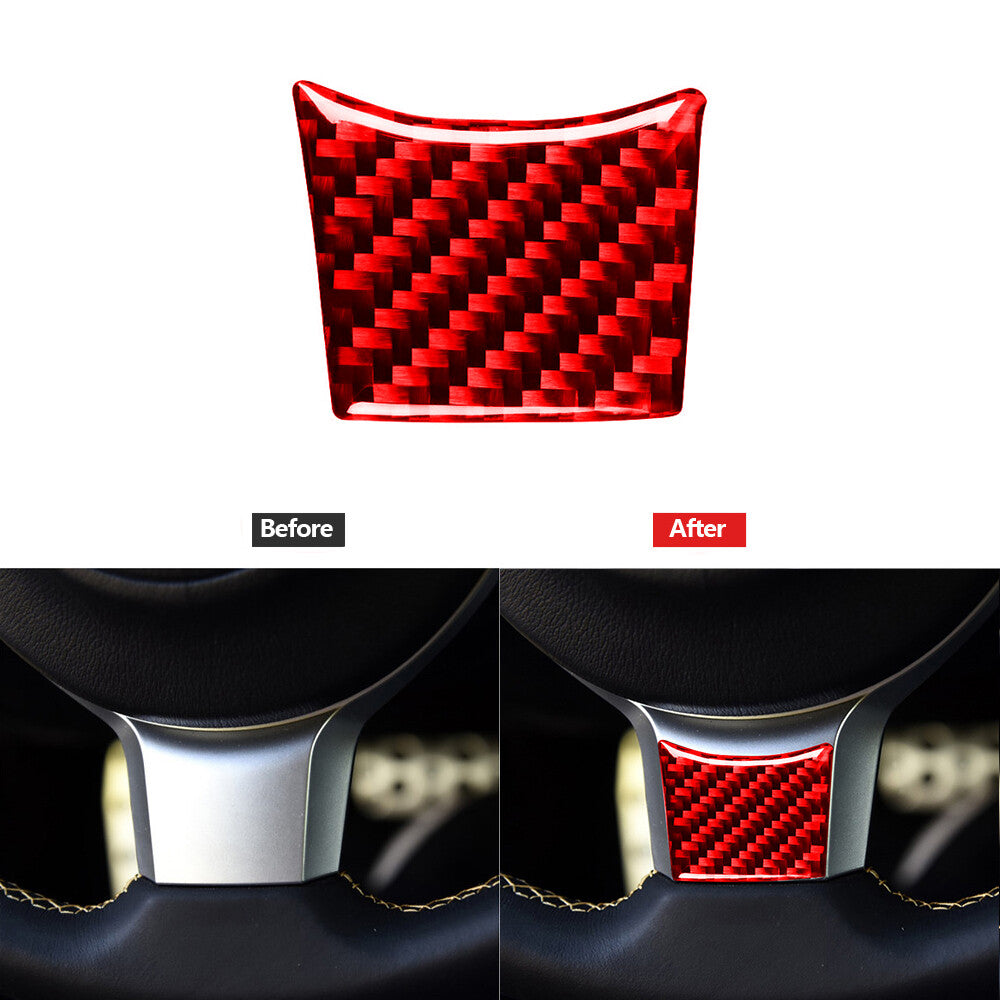 Red Carbon Fiber Steering Wheel Decorative Cover Trim for Subaru BRZ for Toyota 86