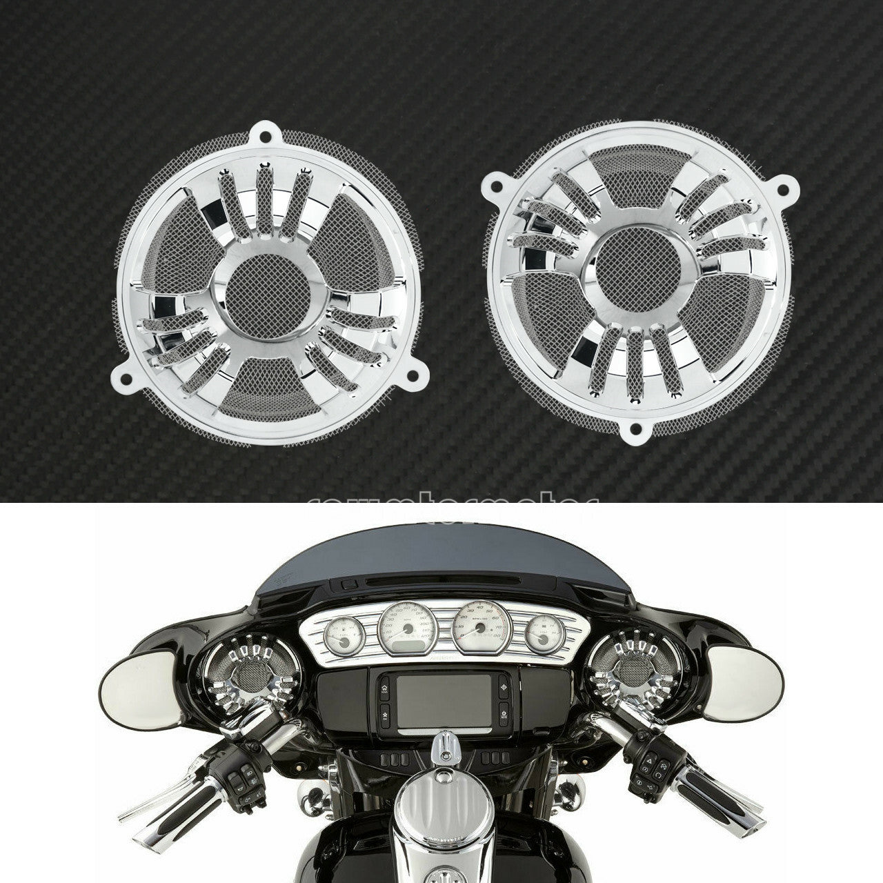 Billet Front Speaker Grill Masks Cover Fit for Harley Touring FLHTKL CVO 2014-19 Q