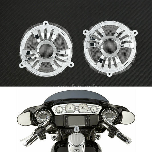 Billet Front Speaker Grill Masks Cover Fit for Harley Touring FLHTKL CVO 2014-19 Q