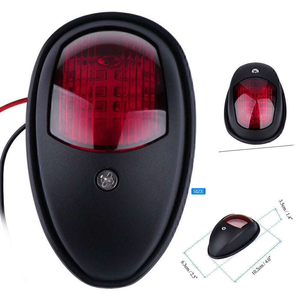1x Navigation Waterproof 12V LED Red Black Marine Boat Yacht Light n