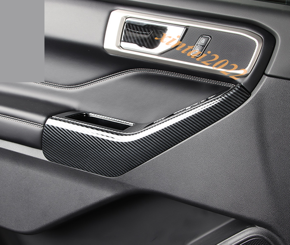 for ford  Explorer 2020-2022 ABS Carbon Fiber Inner Door Armrest Lock Cover Trim