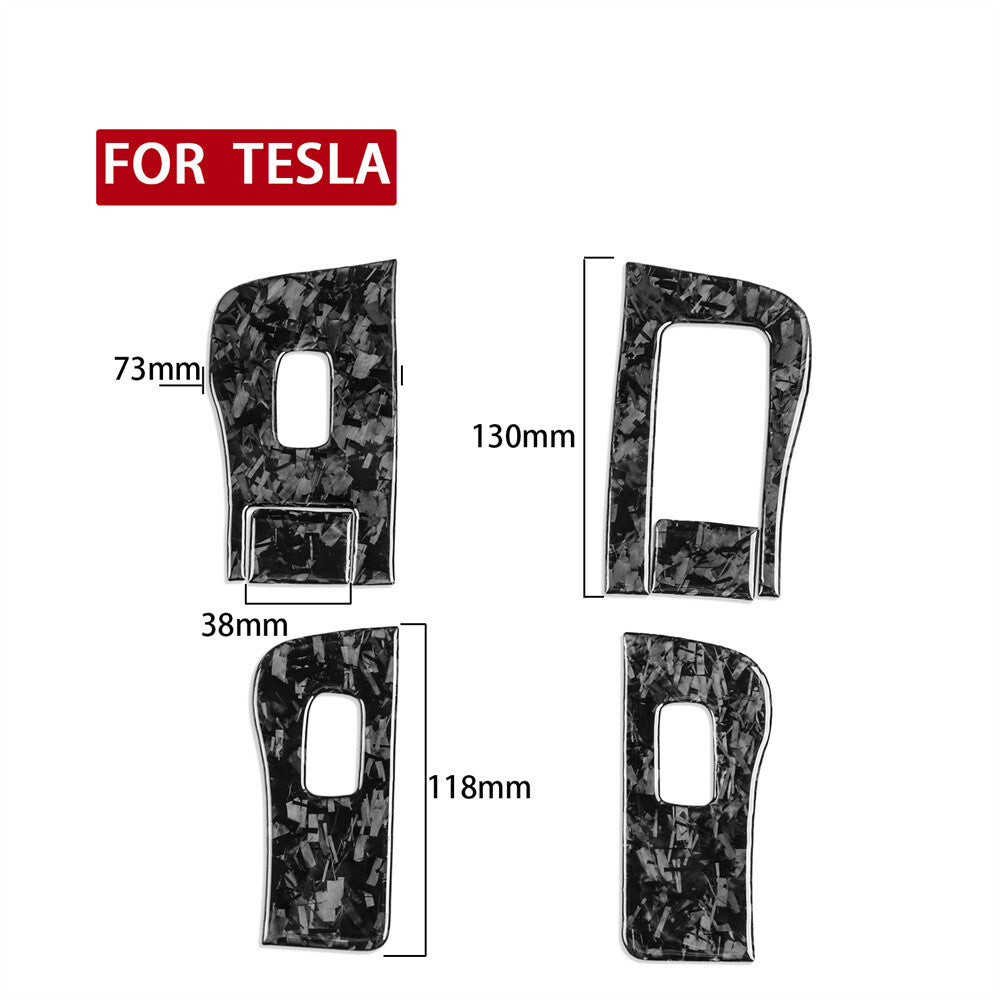 for Tesla Model 3 Y 2017+ Forged Carbon Fiber Window Lift Switch Button Trim RHD