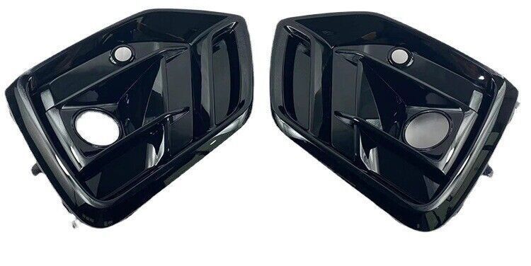 Black Front Fog Light Cover Grille Grill Cover w/ACC Hole for Audi Q5 21-2022 B n