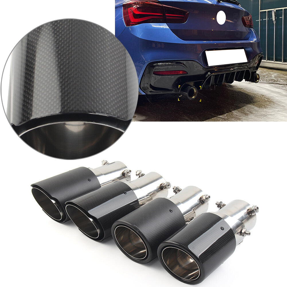 Universal Automobile Pipe Muffler Inter 76mm Round Outlet 101mm Car Exhaust Tip Q