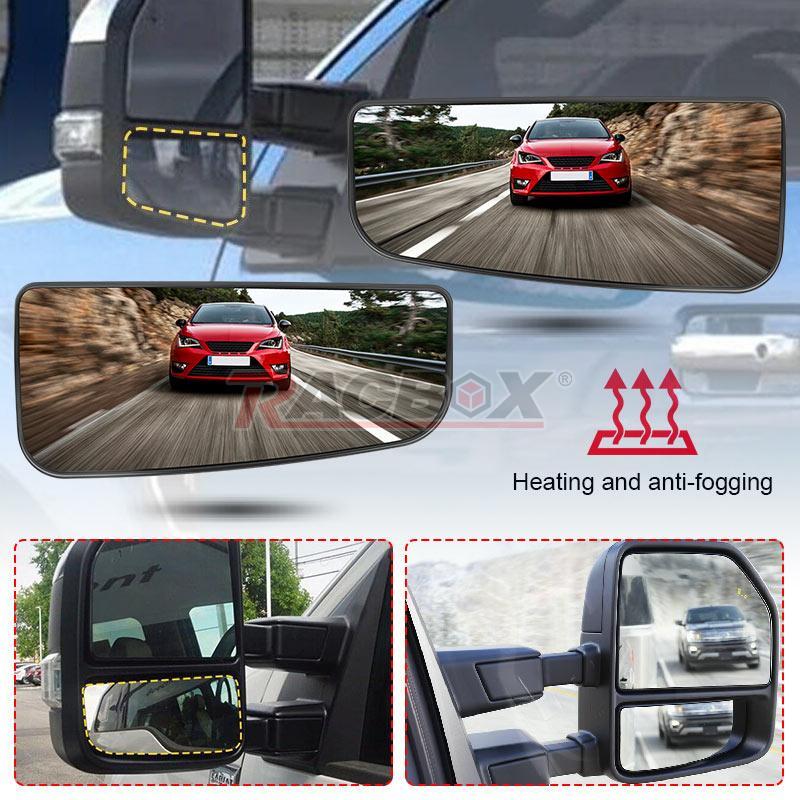 Tow Mirror Glass Lower Heated Driver Side For 2015-2022 F150 F250 F350 F450 F550