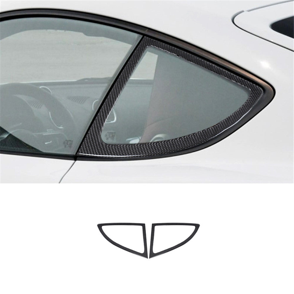 4Pcs Carbon Fiber Door Handle Frame Cover Trim For 5 F10 2011-2017 v