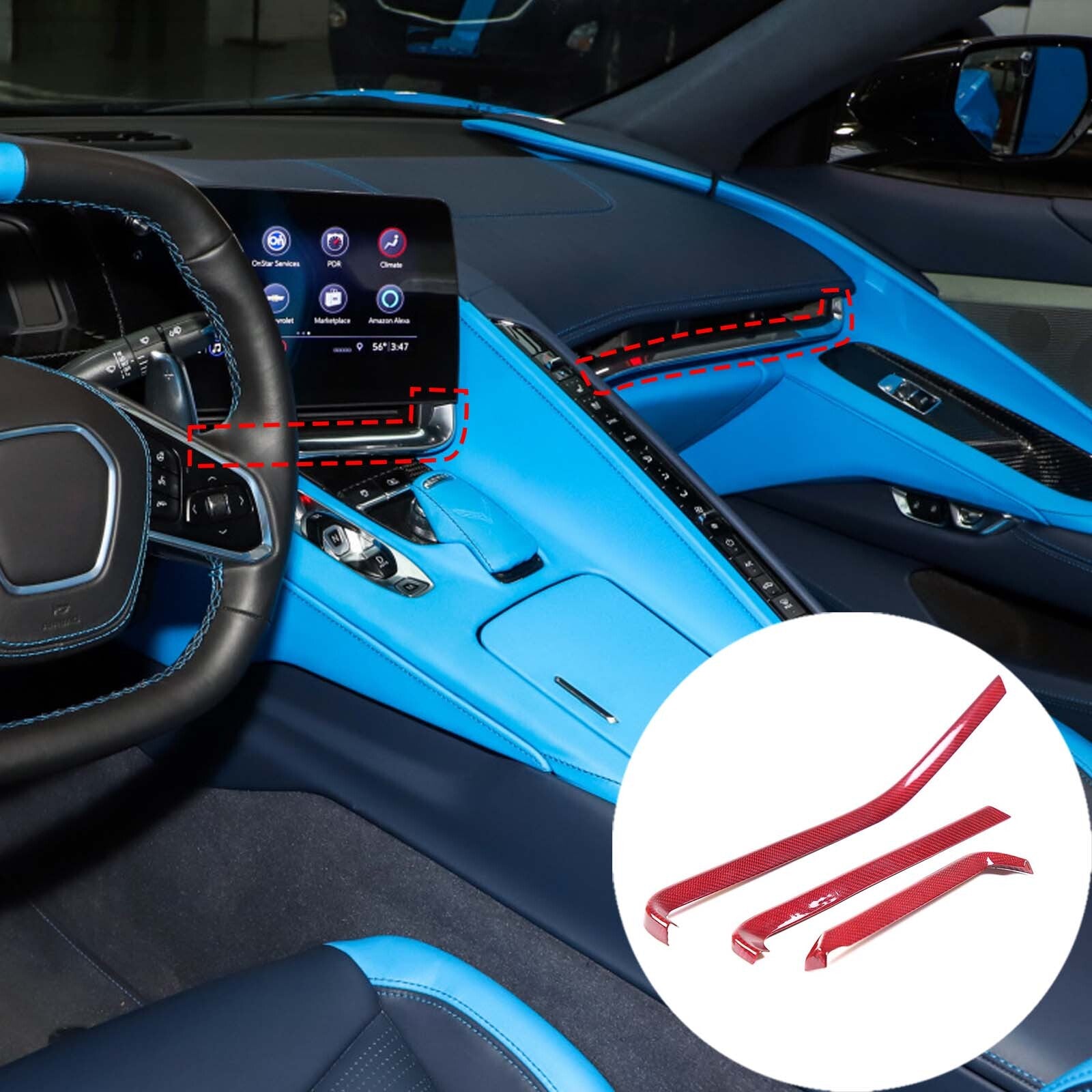 ABS carbon fiber steering wheel button frame suitable for Tundra Sequoia 2007-2013- v