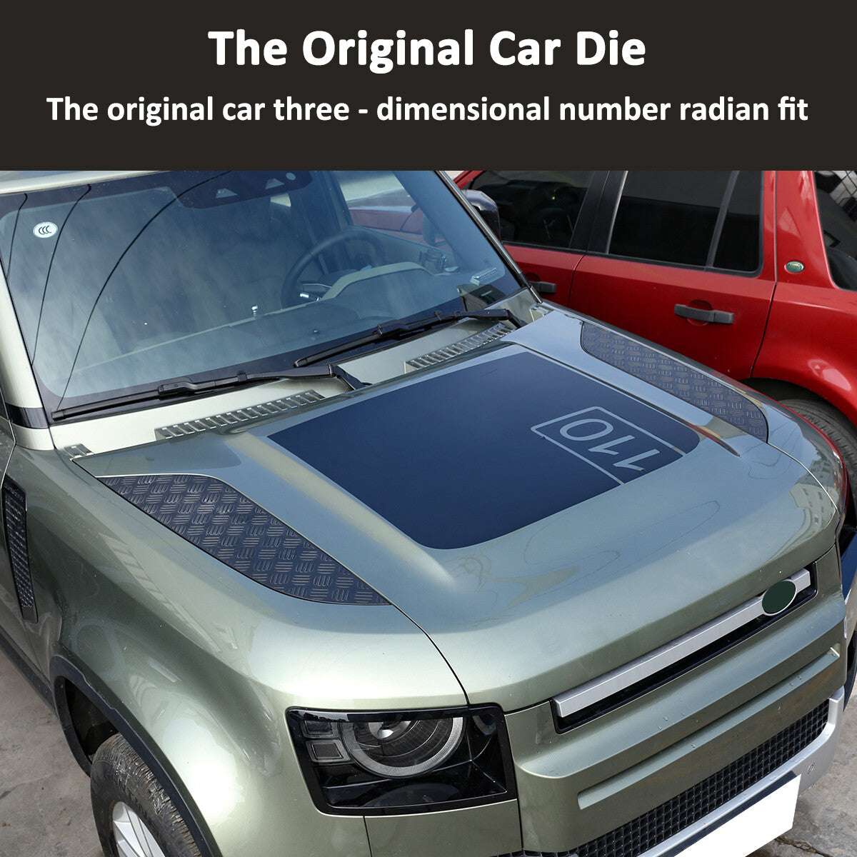Black front hood badge decal for Land Rover for Defender 110 2020 - 2024