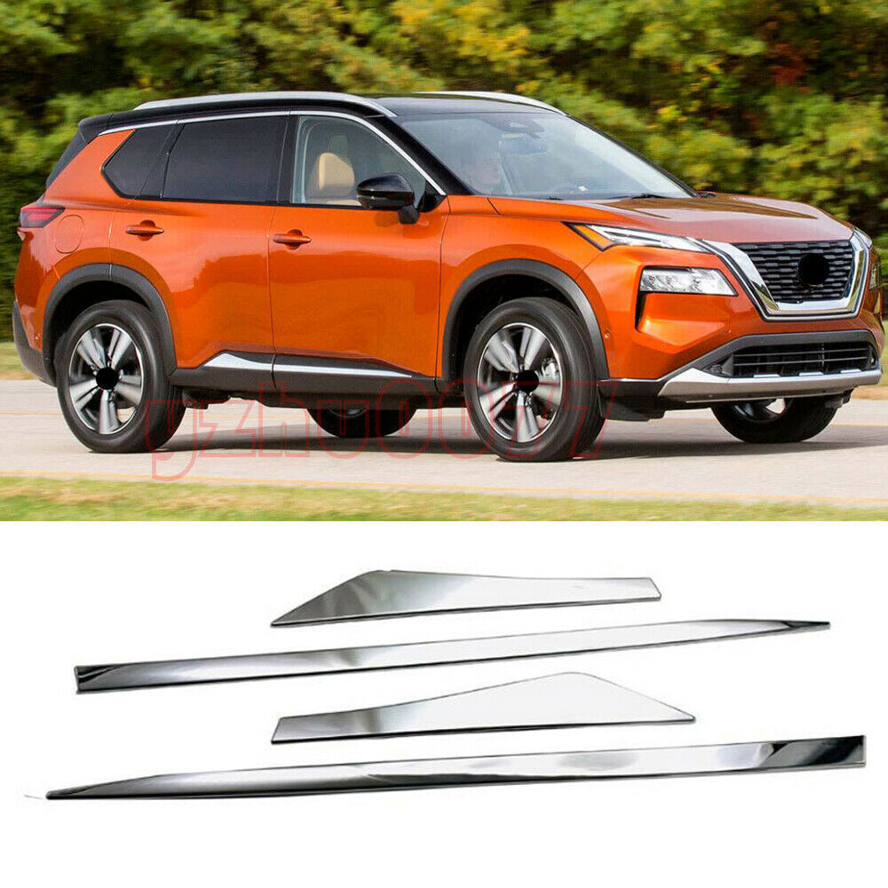 for Nissan Rogue 21-23 ABS Chrome FrontRear Bumper Body Molding Cover Trim Kit