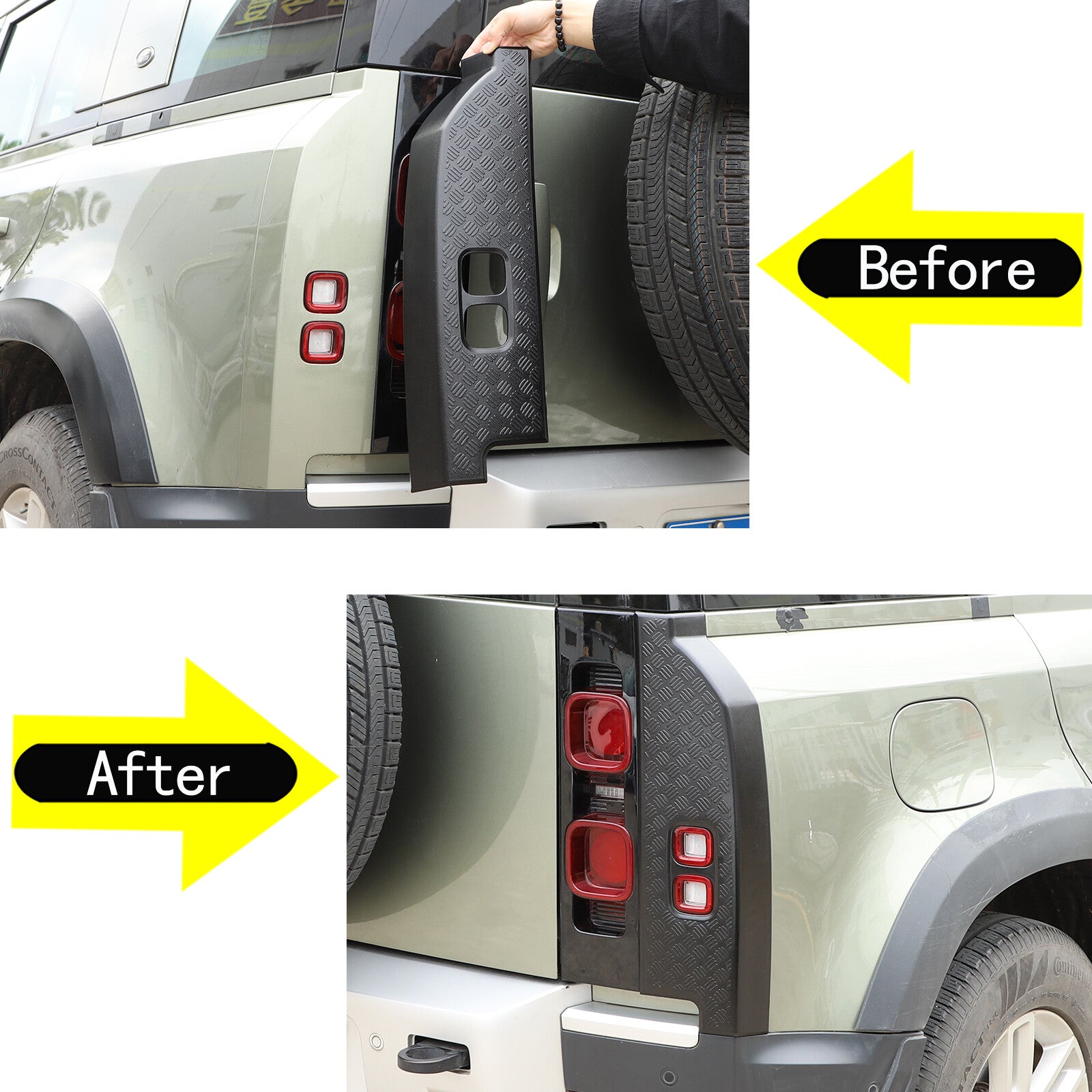 Rear taillight cover trim for Land Rover for Defender 90 110 2020 - 2024, Gloss Black.