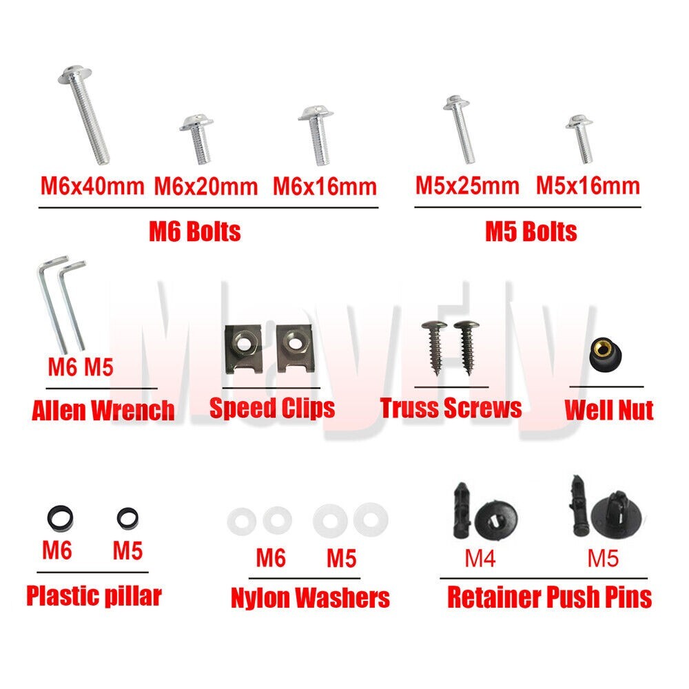 Fairing Bolt Screw Nut Kit Fit For CBR300R CB650F PCX MSX125 CB500X/F NC700/750