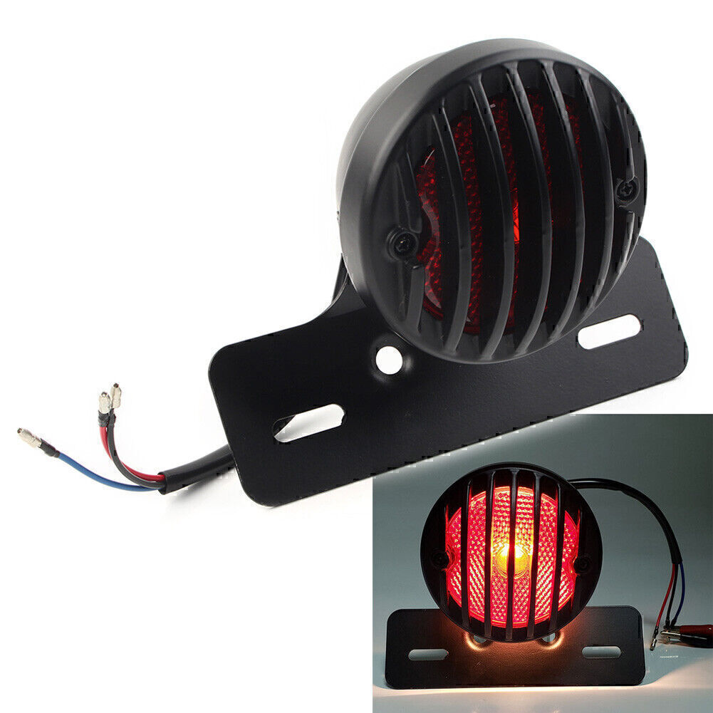 Universal Motorcycle Side Mount Tail Light License Plate Bracket For Cafe Racer Q