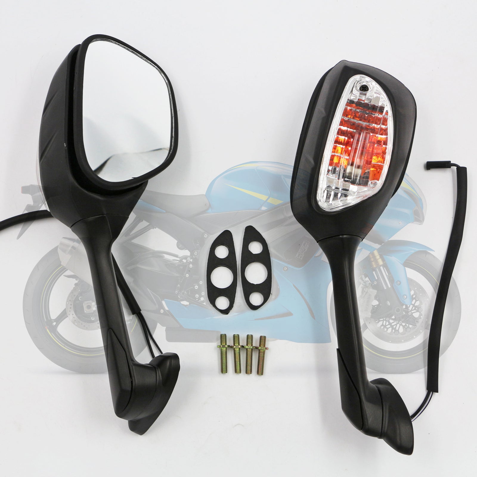Rotatable Rear View Side Mirrors Turn Light fit for Suzuki GSXR 750 600 11-19