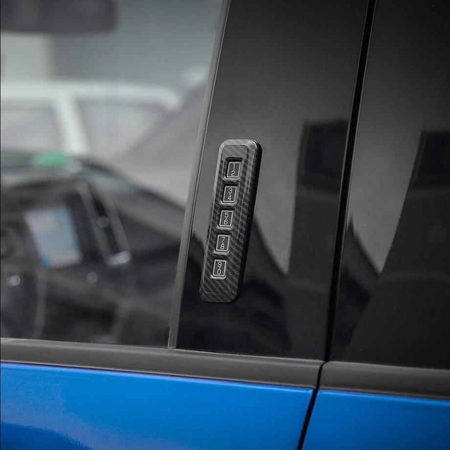 For 2015-2020 F150 Carbon Door Lock Password Button Pillar Post Keypad Trim v