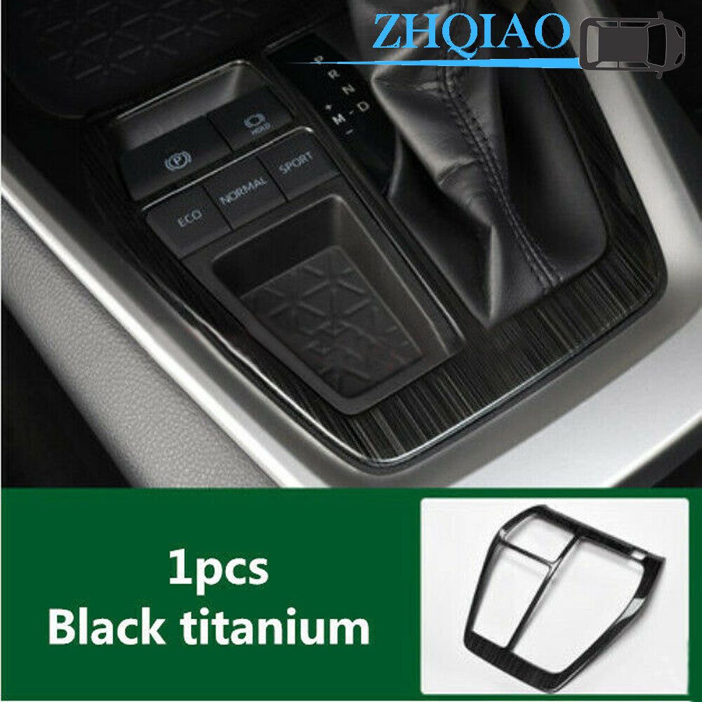 Black titanium Inner Gear Shift Box Panel Cover Trim Fits for Toyota RAV4 2019 2020