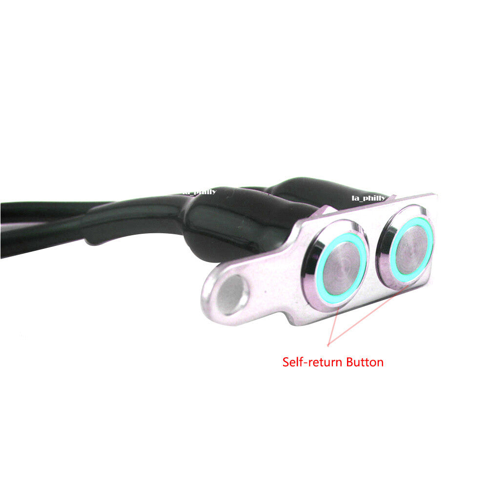 Universal CNC Green 12V LED Motorcycle Handlebar Switch Self-return Reset Button Q